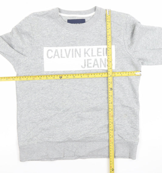 Calvin Klein Jeans Women's Grey Logo Sweatshirt Size S Pullover