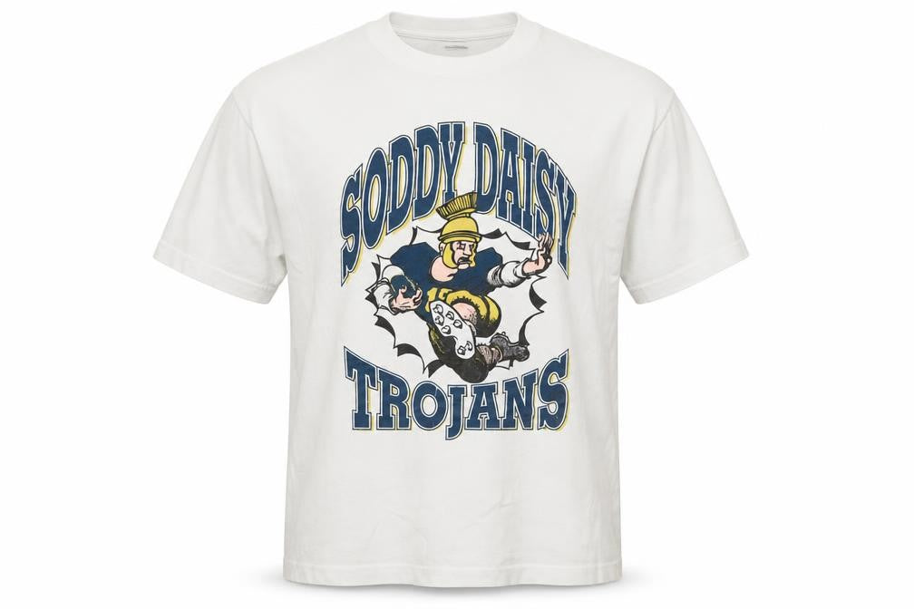 Fruit of the Loom Men's White L Vintage Soddy Daisy Trojans Graphic T-Shirt