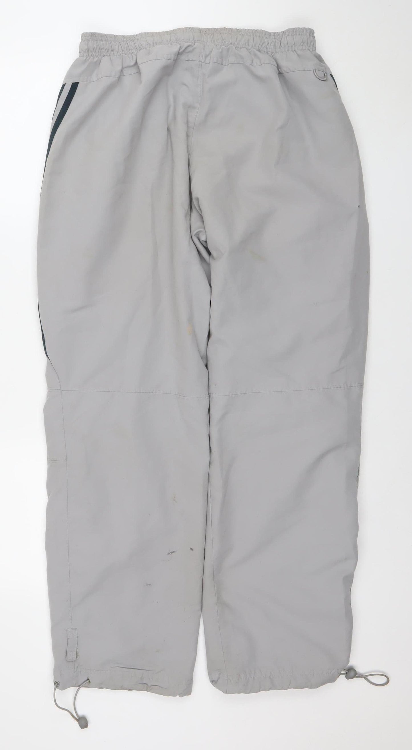 Adidas Men's Grey Track Pants L Breathable Quick Dry Activewear Trousers