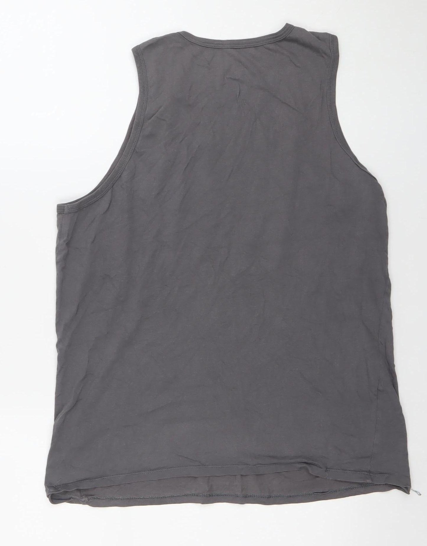 Nike Men's Grey Sleeveless Athletic Fit Cotton Tank Top M
