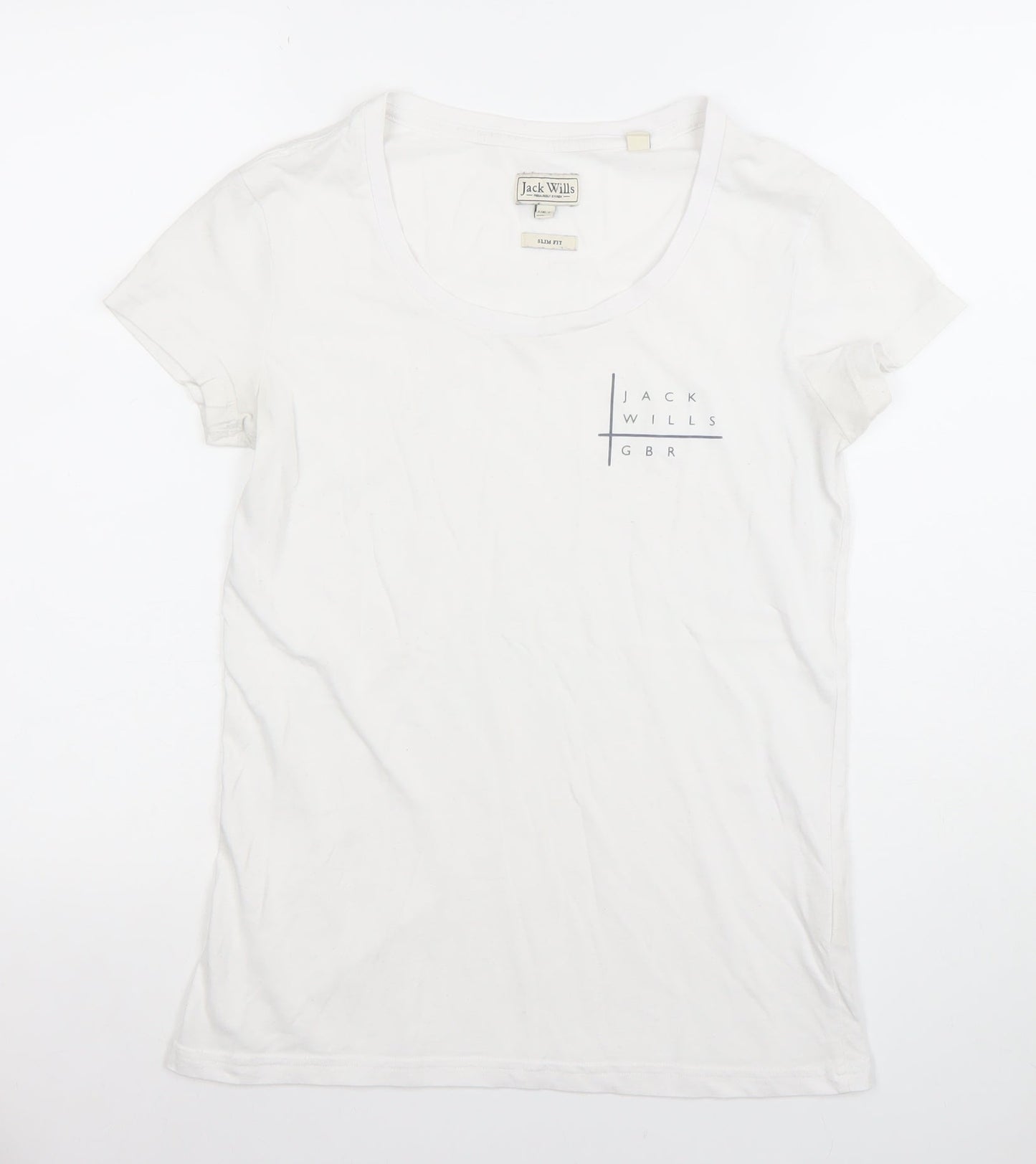 Jack Wills Women’s White Slim Fit T-Shirt Size 6