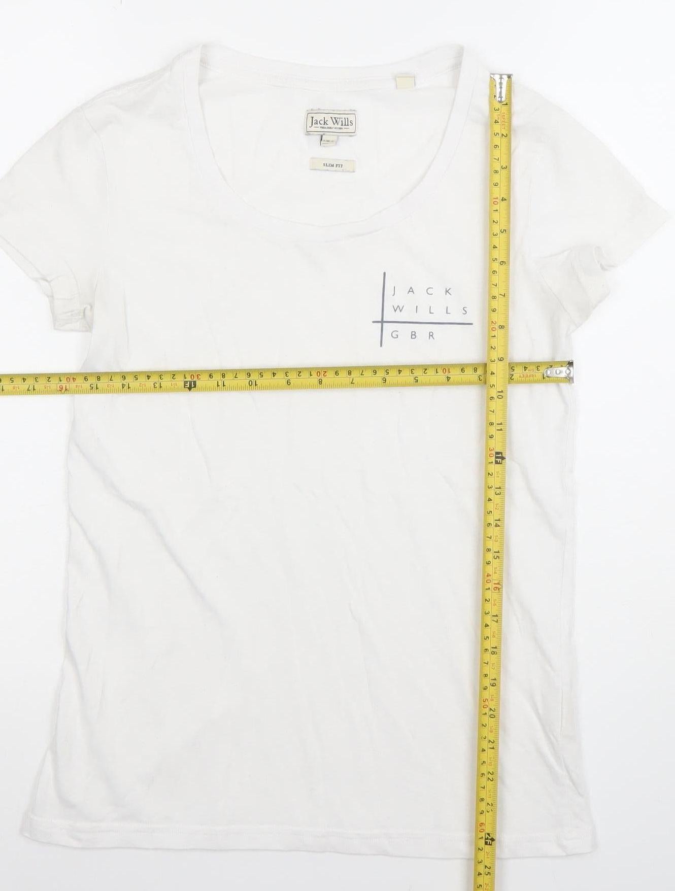 Jack Wills Women’s White Slim Fit T-Shirt Size 6