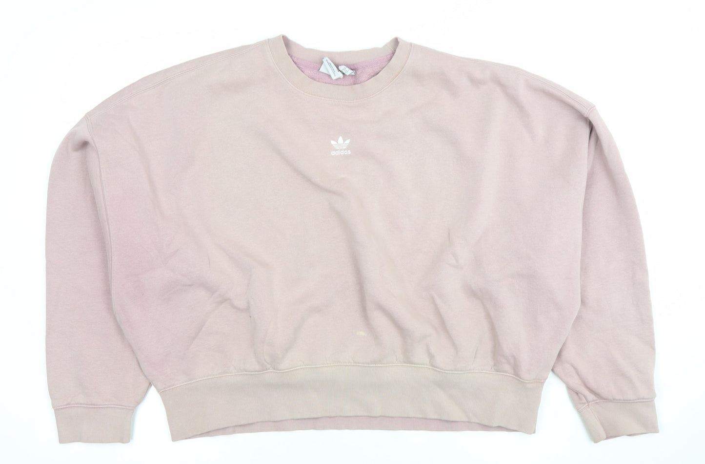 Adidas Women Pink Crew Neck Pullover Sweatshirt Size 14 Cotton