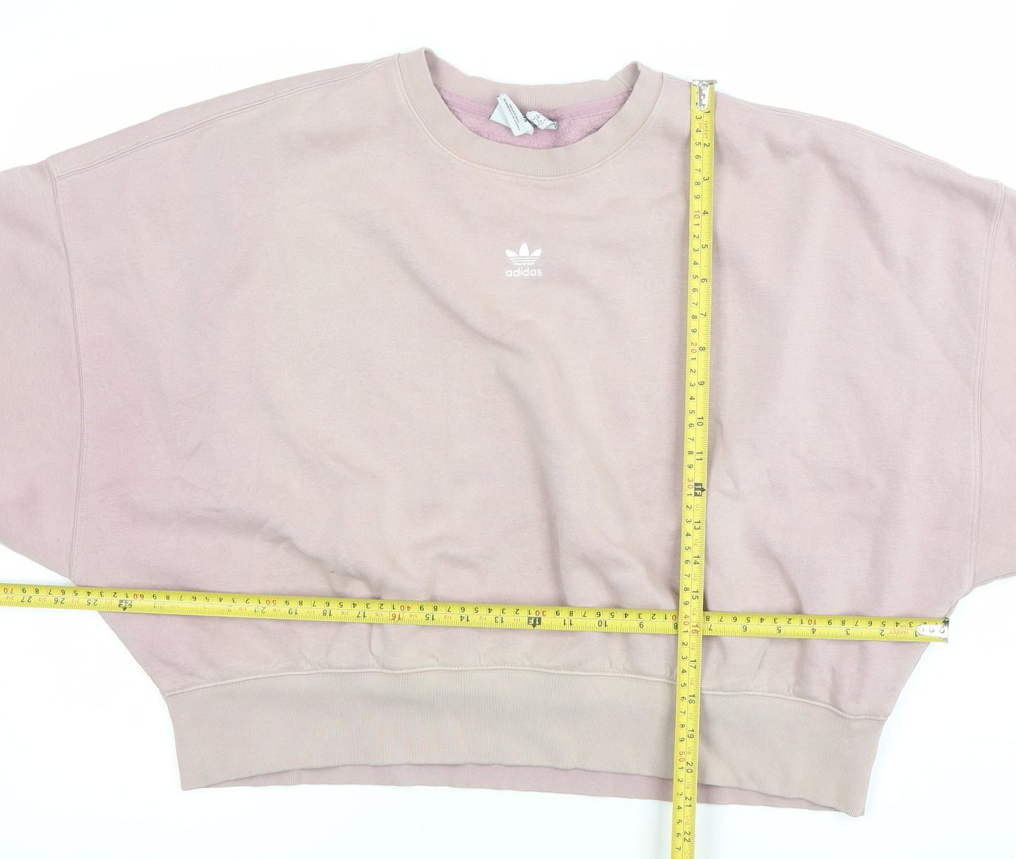 Adidas Women Pink Crew Neck Pullover Sweatshirt Size 14 Cotton