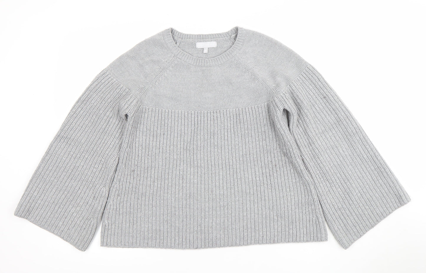 Red Herring Women’s Grey Acrylic Jumper Size 10 Crew Neck Knit
