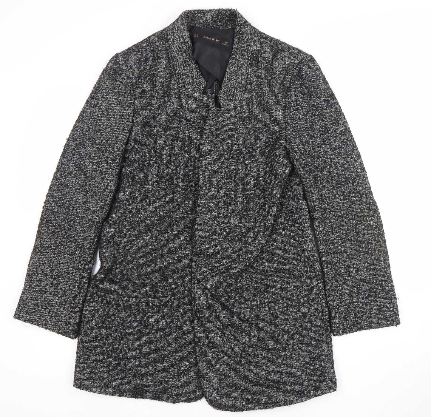 Zara Basic Women's Grey Wool Blend Mid-Length Coat M