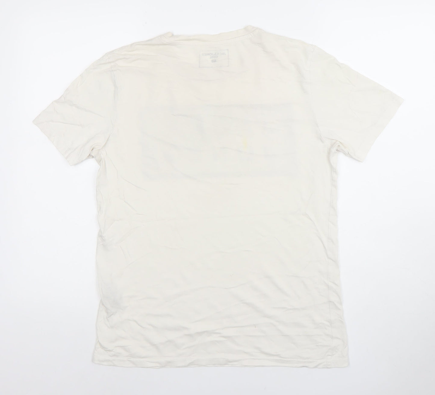 Jack & Jones Core Men's White Graphic Print Cotton T-Shirt M