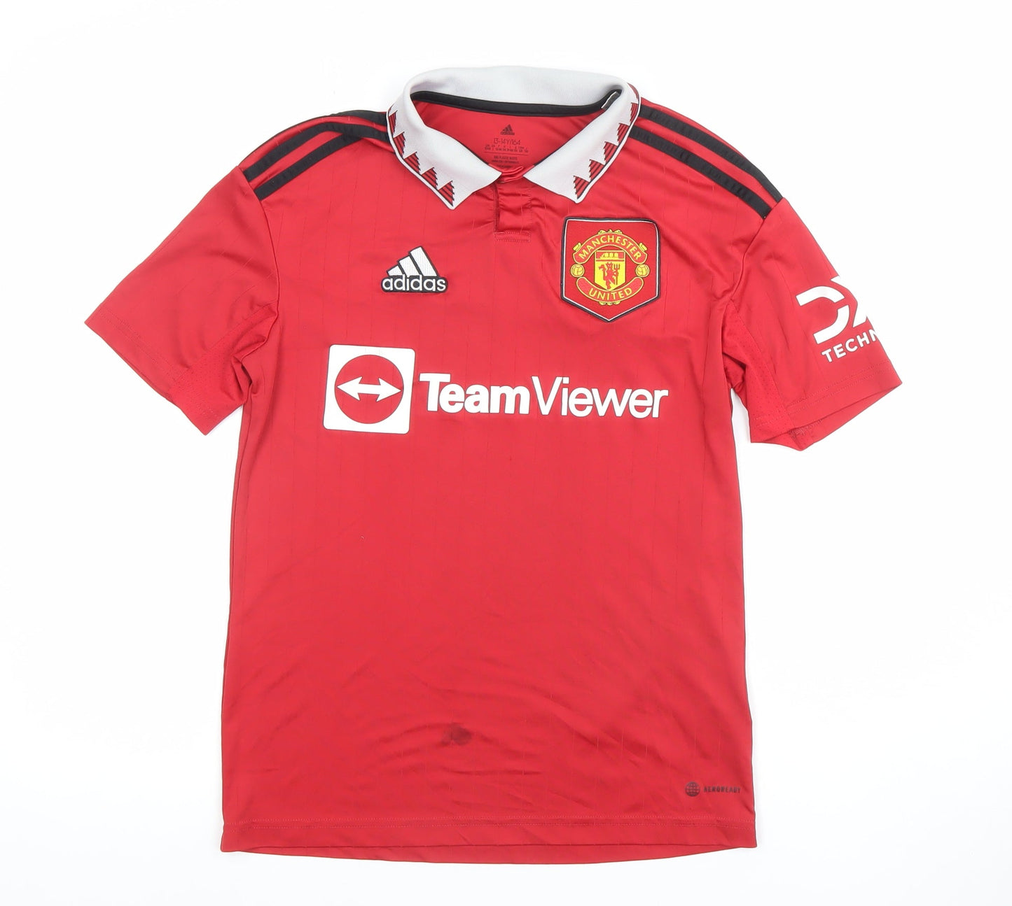 Adidas Boys Red Manchester United Football Jersey Top 13-14 Years