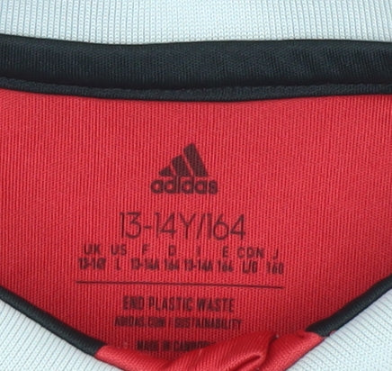 Adidas Boys Red Manchester United Football Jersey Top 13-14 Years