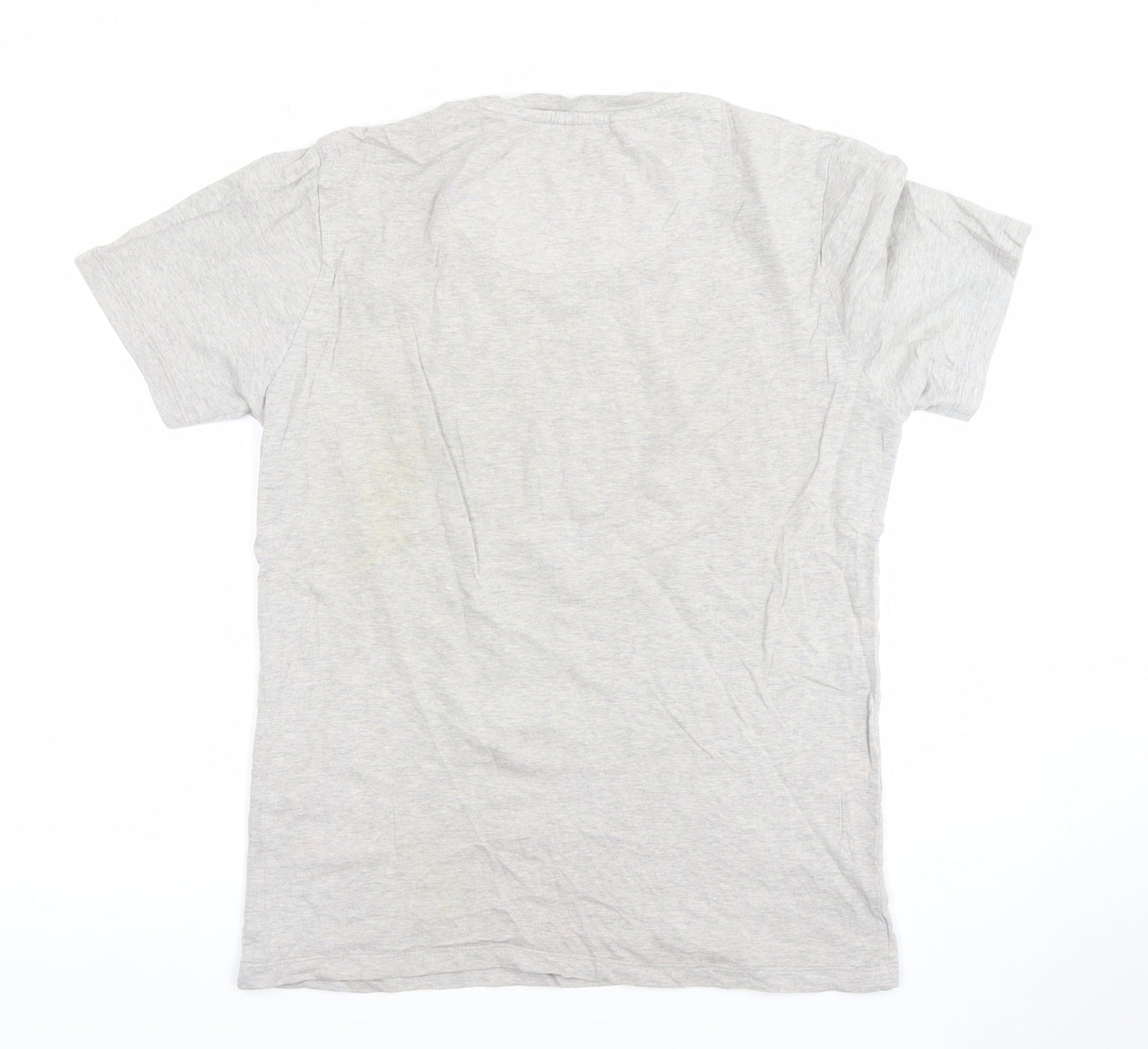 Diesel Men's Grey V-Neck Cotton T-Shirt Small