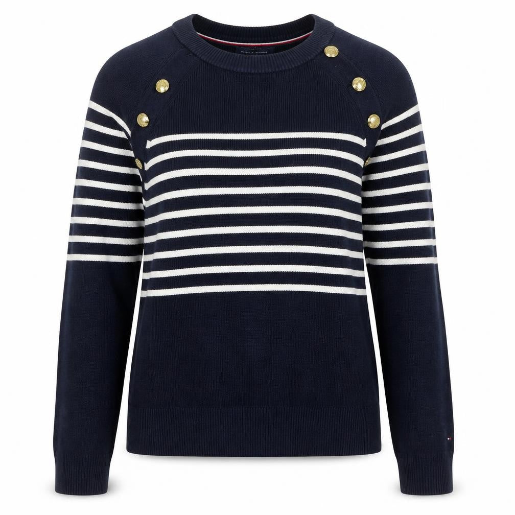 Womens UK S Regular Tommy Hilfiger Blue Pullover Tight-Knit