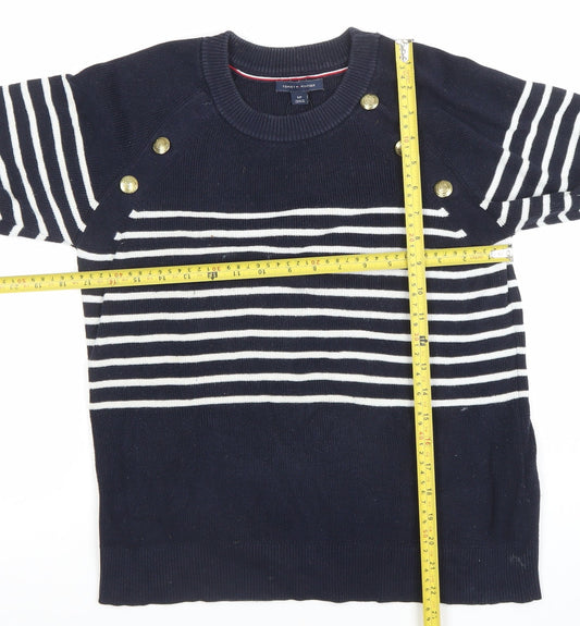 Tommy Hilfiger Women's Blue Striped Cotton Jumper Size S