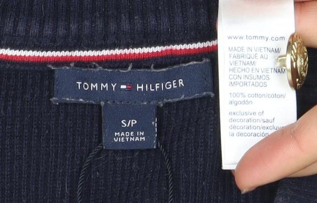 Tommy Hilfiger Women's Blue Striped Cotton Jumper Size S