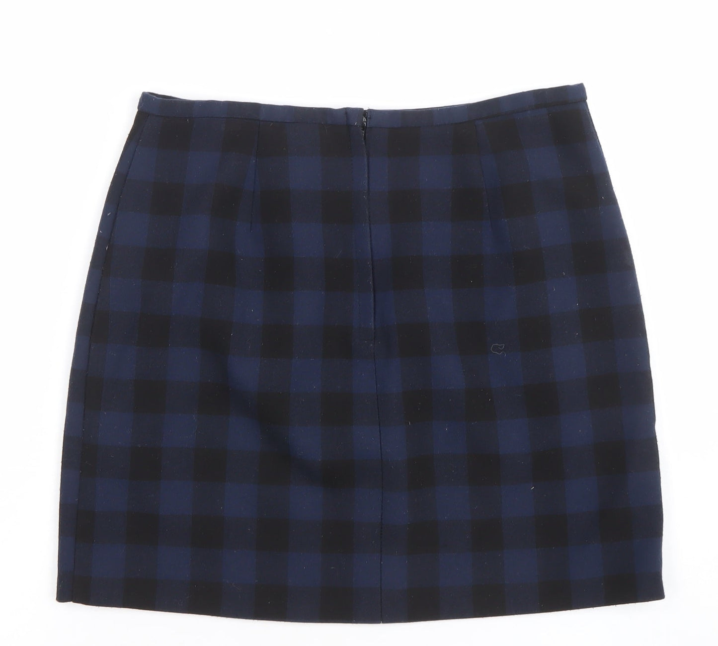New Look Women’s Blue Check Short Stretch Pencil Skirt Size 8