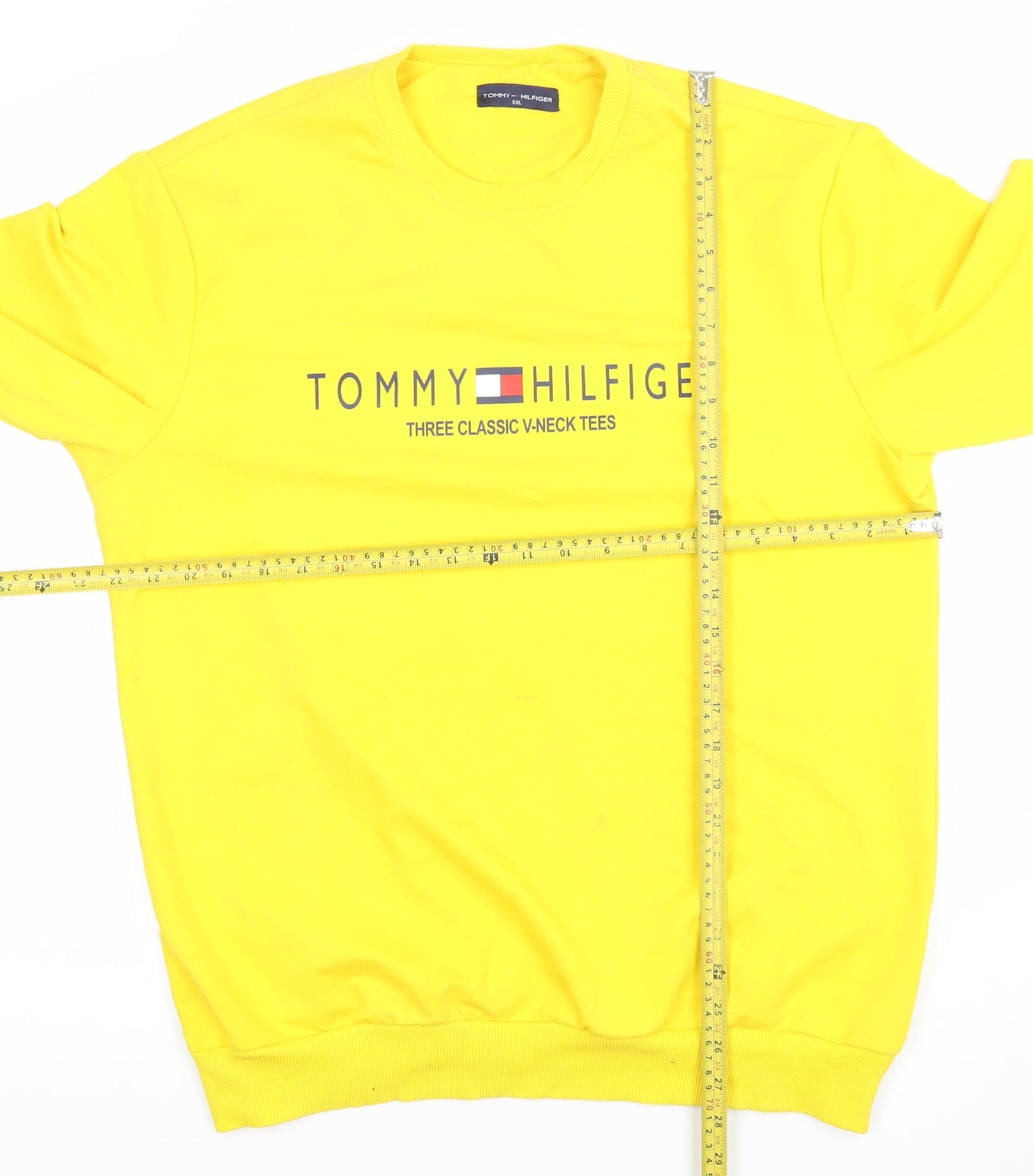Tommy Hilfiger Men's Yellow Logo Pullover Sweatshirt 2XL
