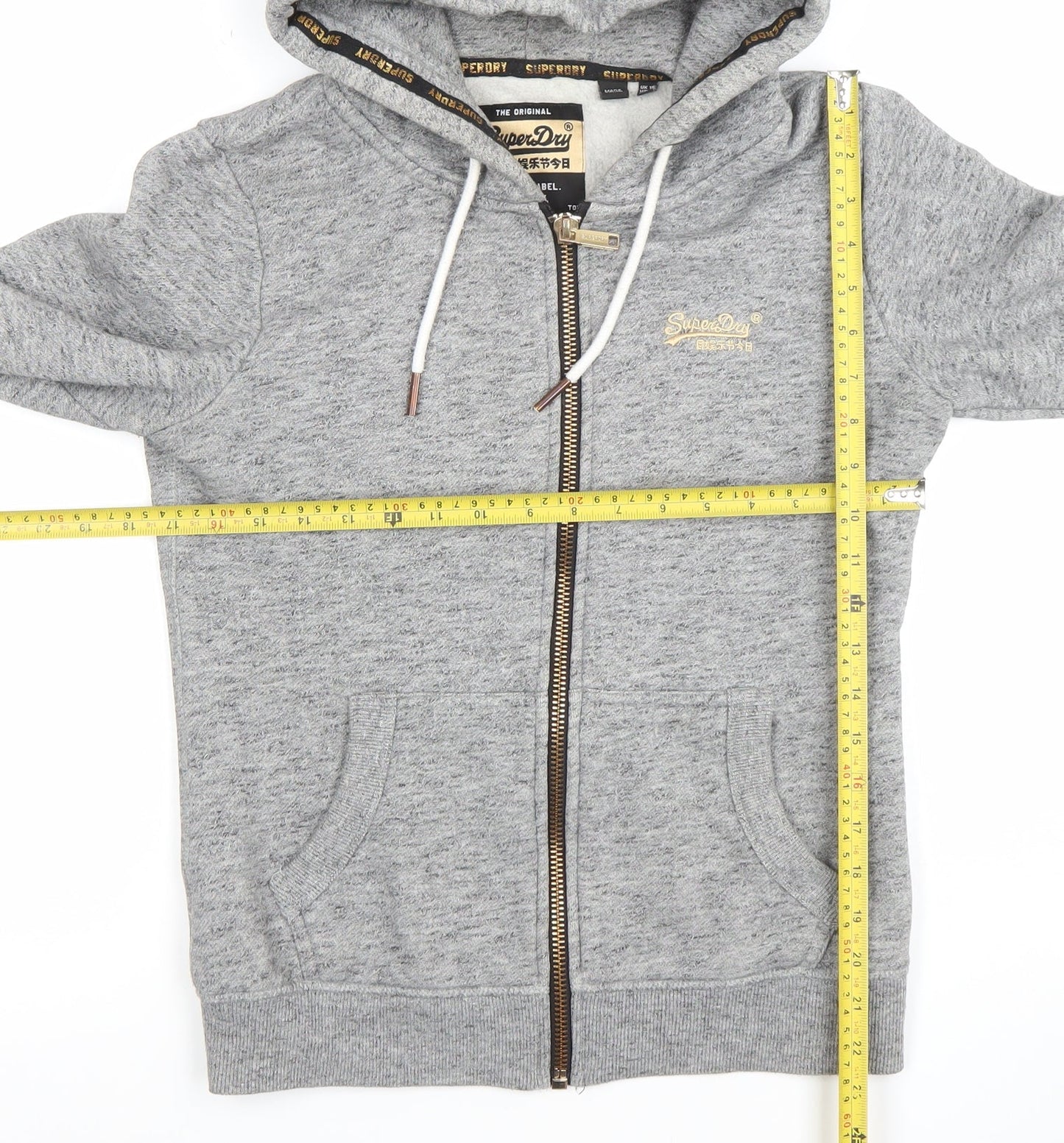 Superdry Women's Grey Full Zip Hoodie UK 10 Classic Fit