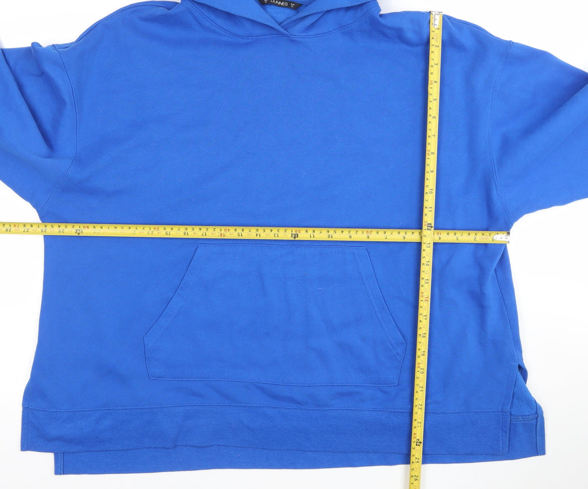Back view of Dunnes Women’s Blue Pullover Hoodie XL Cotton Blend Casual