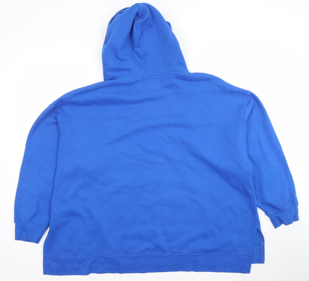 Close-up detail of Dunnes Women’s Blue Pullover Hoodie XL Cotton Blend Casual