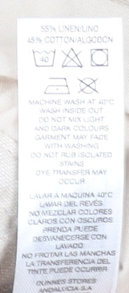 St. Bernard for Dunnes Stores Women's Beige Cropped Linen Trousers M
