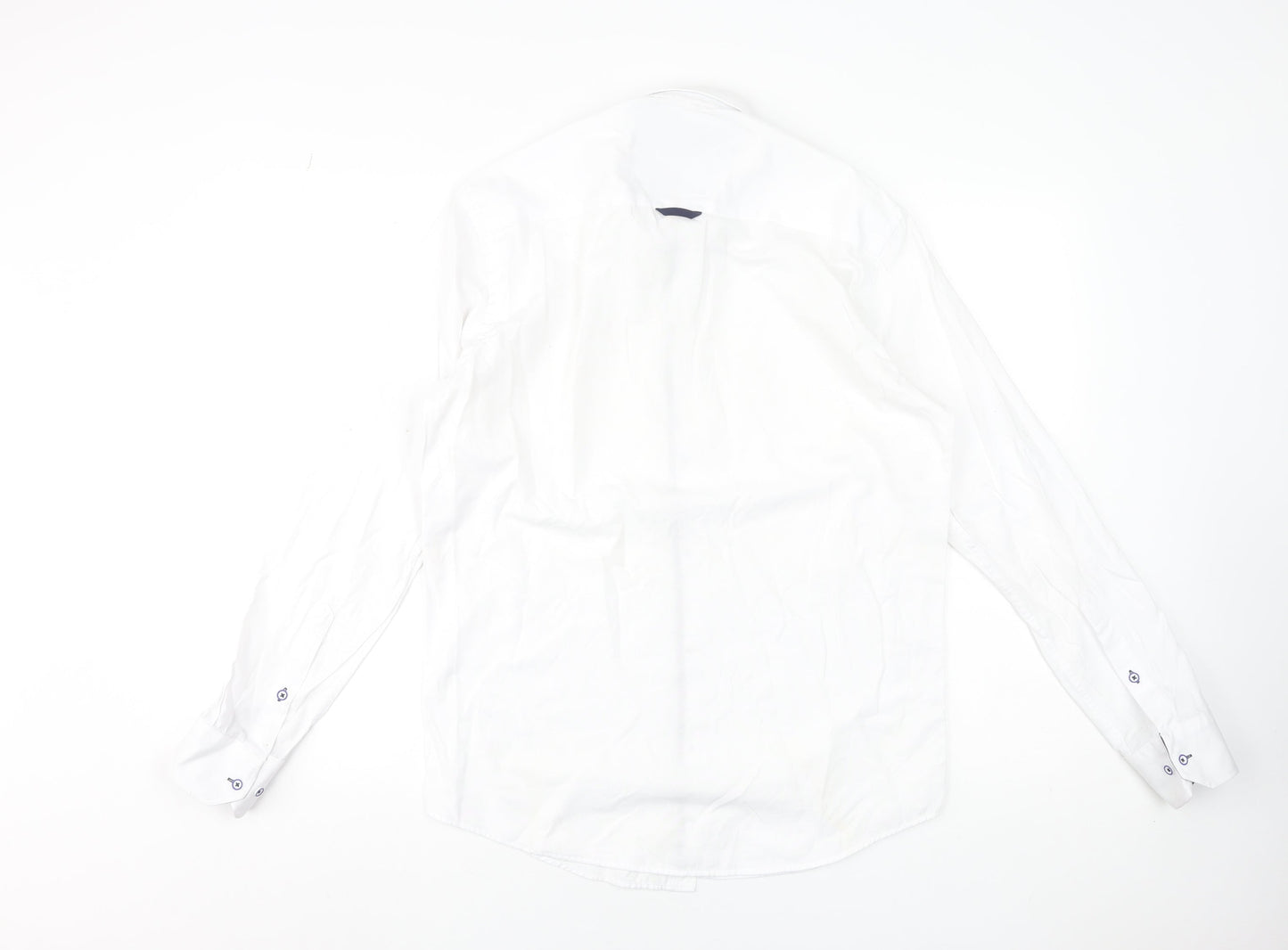 Mineral Men's White Regular Fit Long Sleeve Button-Down Formal Shirt M