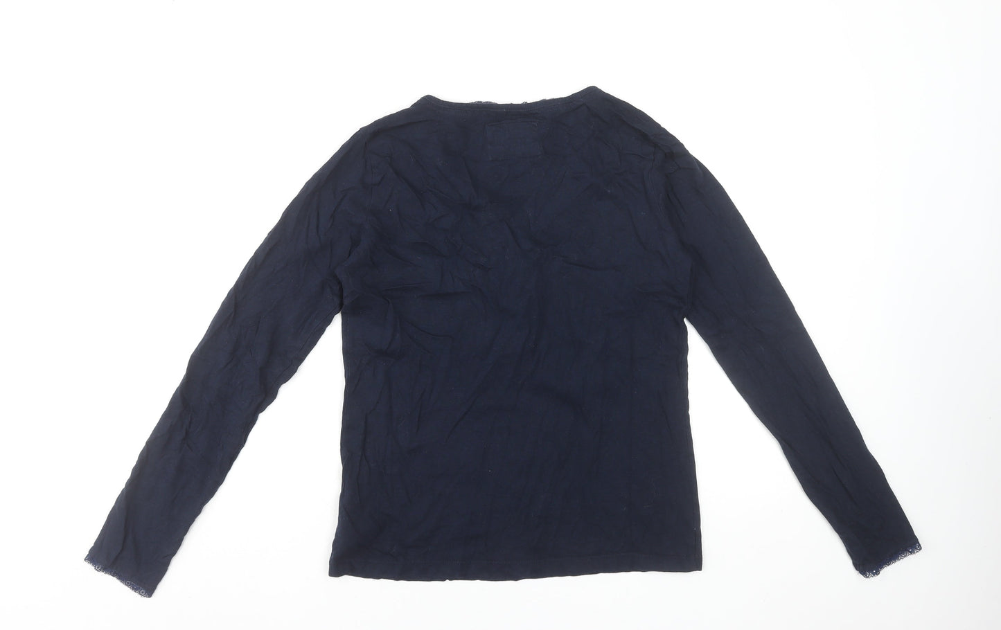 FatFace Women's Blue Long Sleeve Henley Jersey Top Size 10