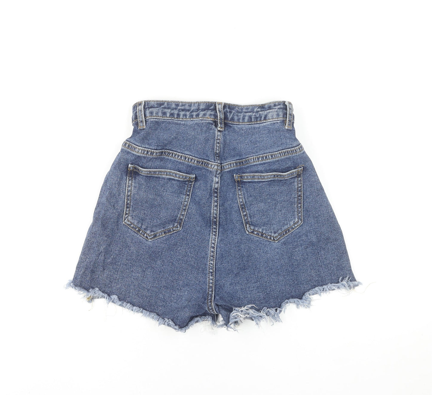 Candida Womens Blue Denim Cut-Off High Waist Shorts Size 12