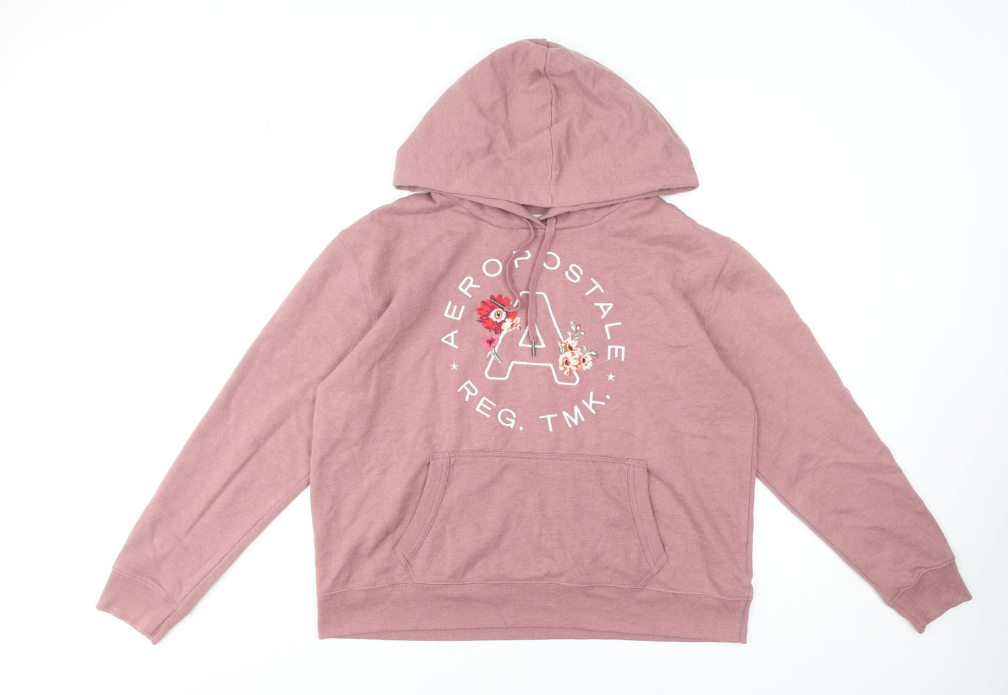 Aeropostale Women’s Pink Pullover Hoodie XL Embroidered Logo