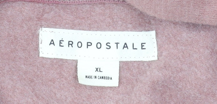 Aeropostale Women’s Pink Pullover Hoodie XL Embroidered Logo