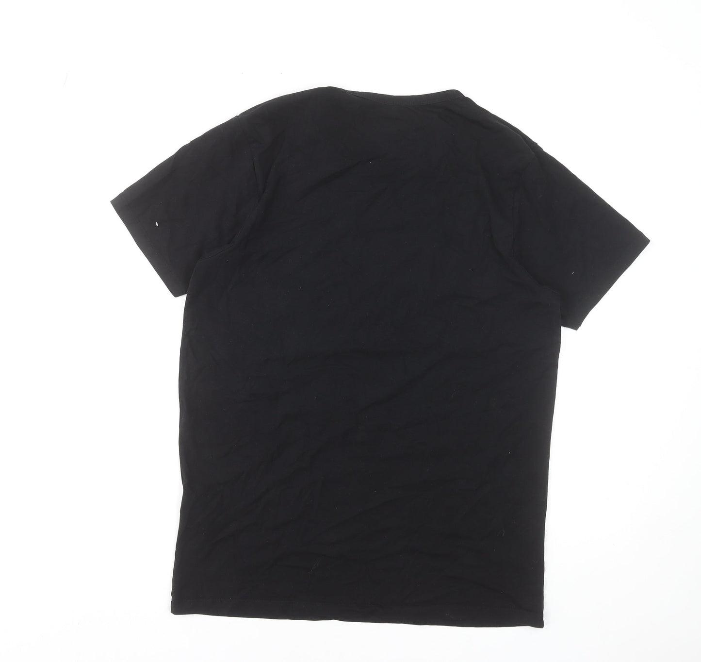 Jack & Jones Men’s Black Cotton Elastane Crew Neck T-Shirt L