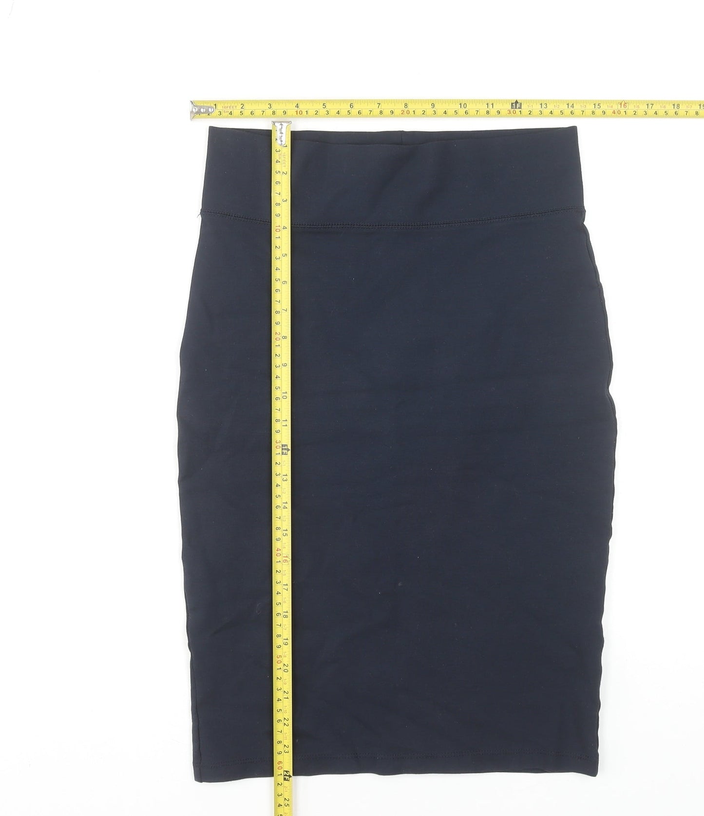 Forever 21 Women Black M Jersey Pencil Skirt High Waist Stretch