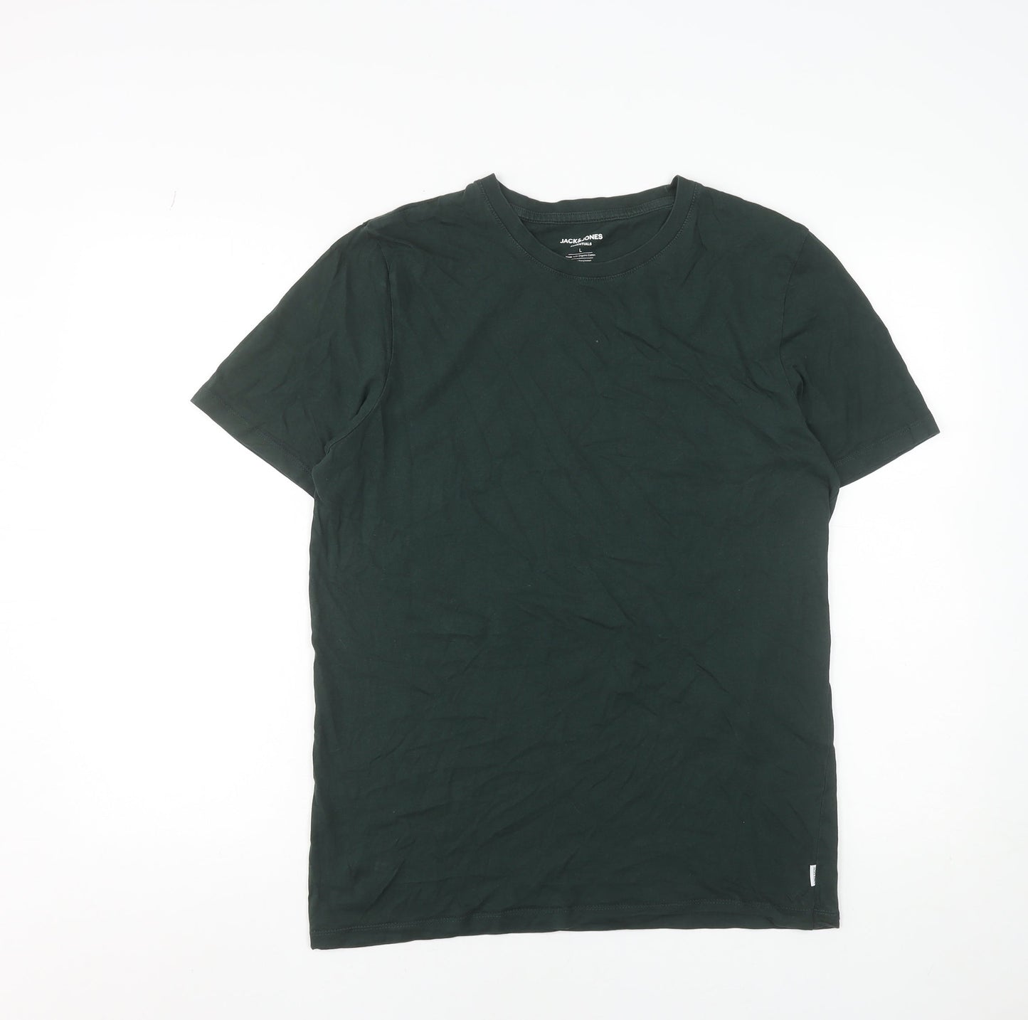 Jack & Jones Men’s Green Organic Cotton Crew Neck T-Shirt L
