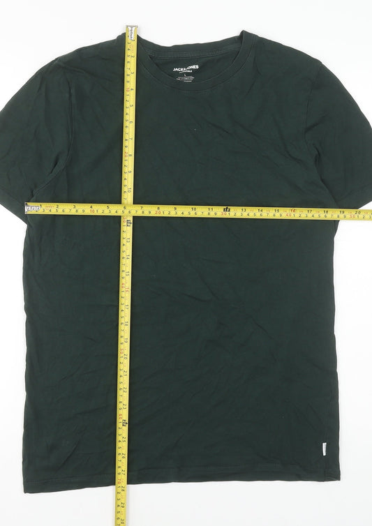 Jack & Jones Men’s Green Organic Cotton Crew Neck T-Shirt L