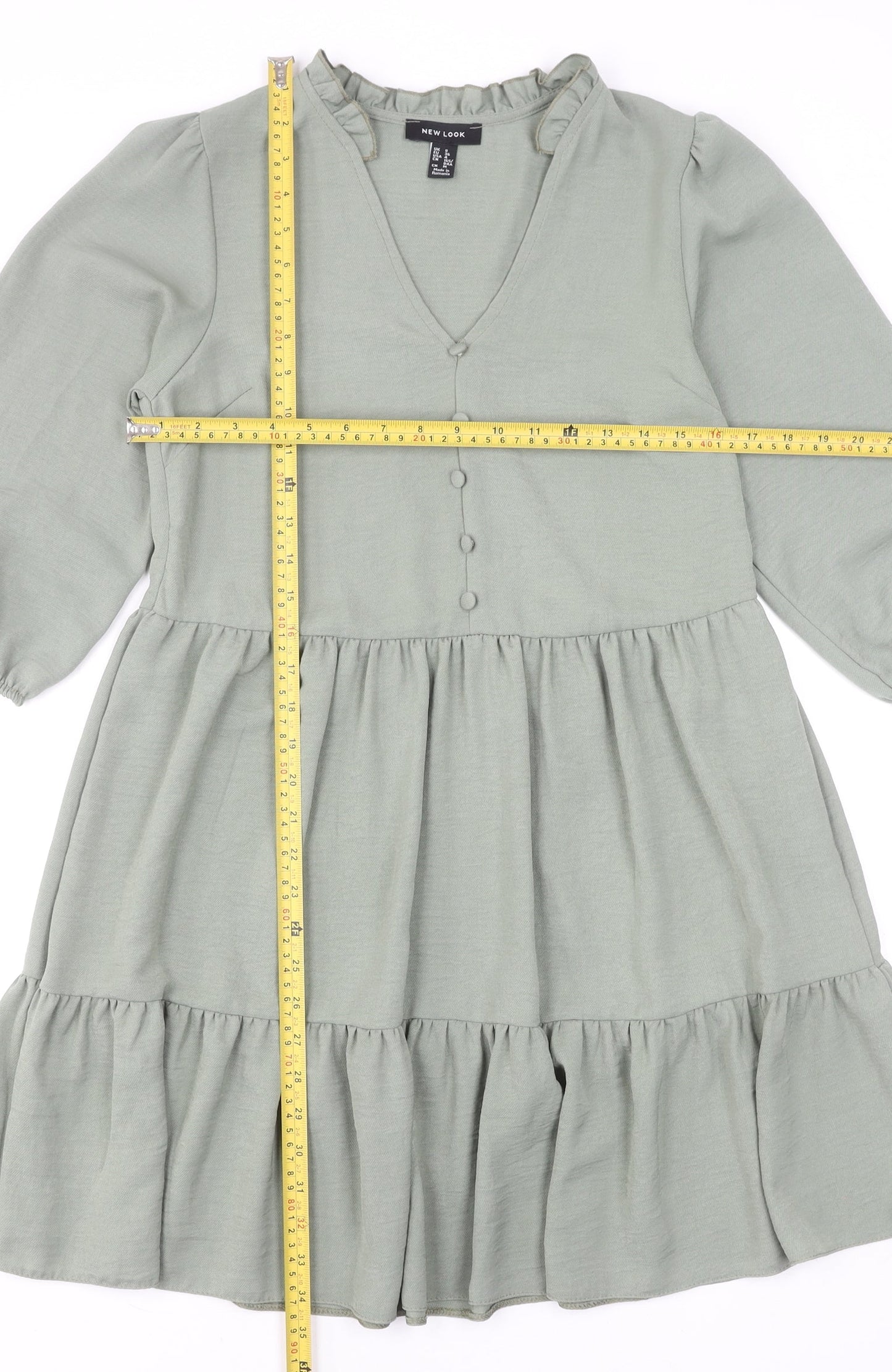 New Look Women's Green Knee Length Smock Dress Size 8