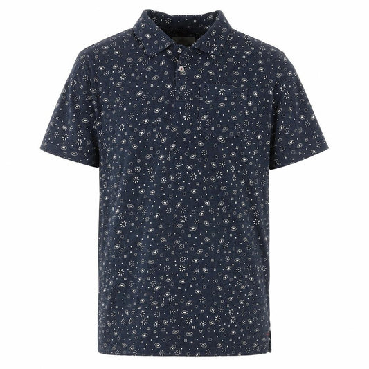 Next Men's Blue Floral Cotton Short Sleeve Polo Shirt Size S