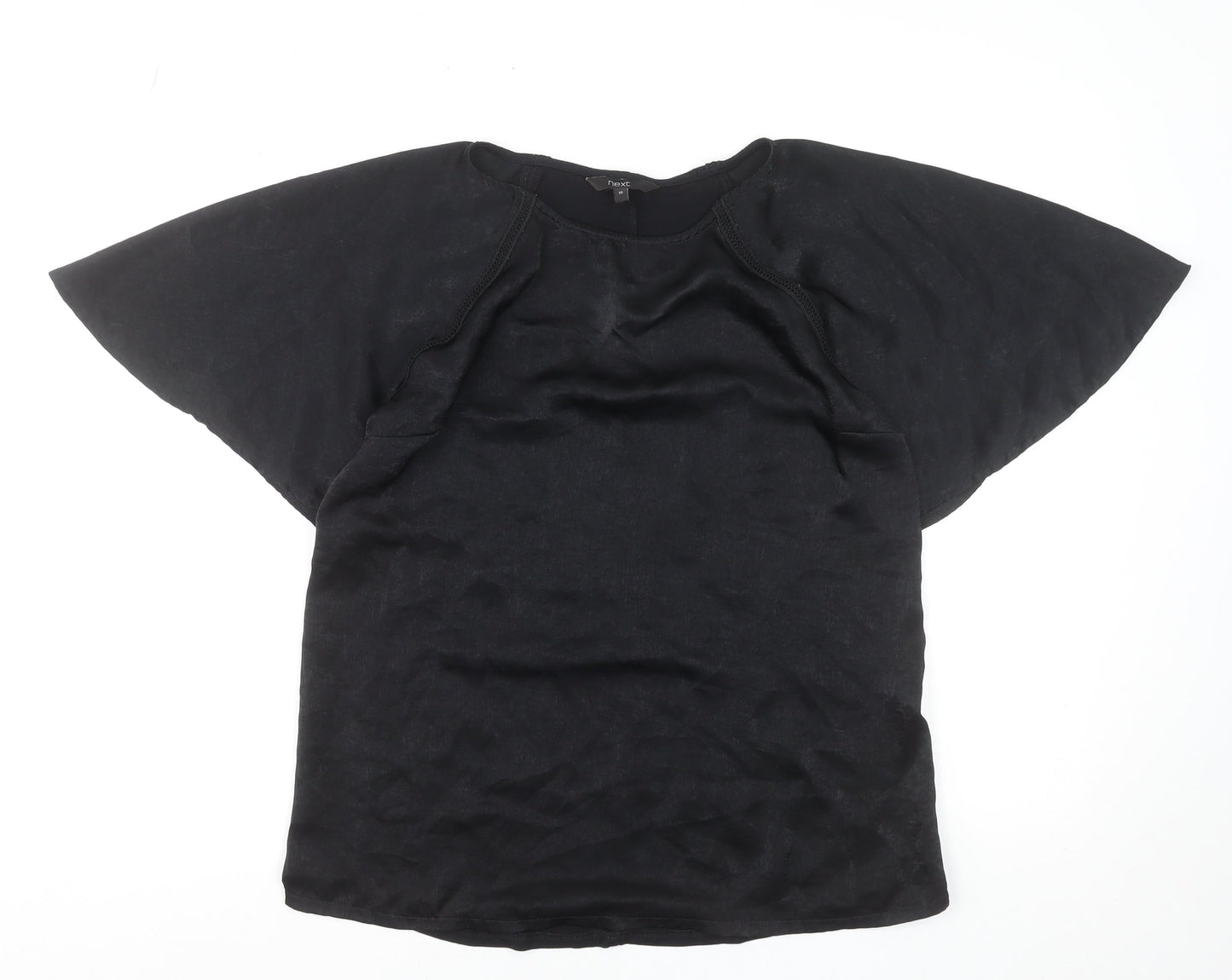 Next Women's Black Raglan Short Sleeve Basic T-Shirt Size 10