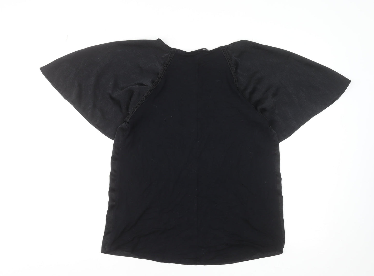 Next Women's Black Raglan Short Sleeve Basic T-Shirt Size 10