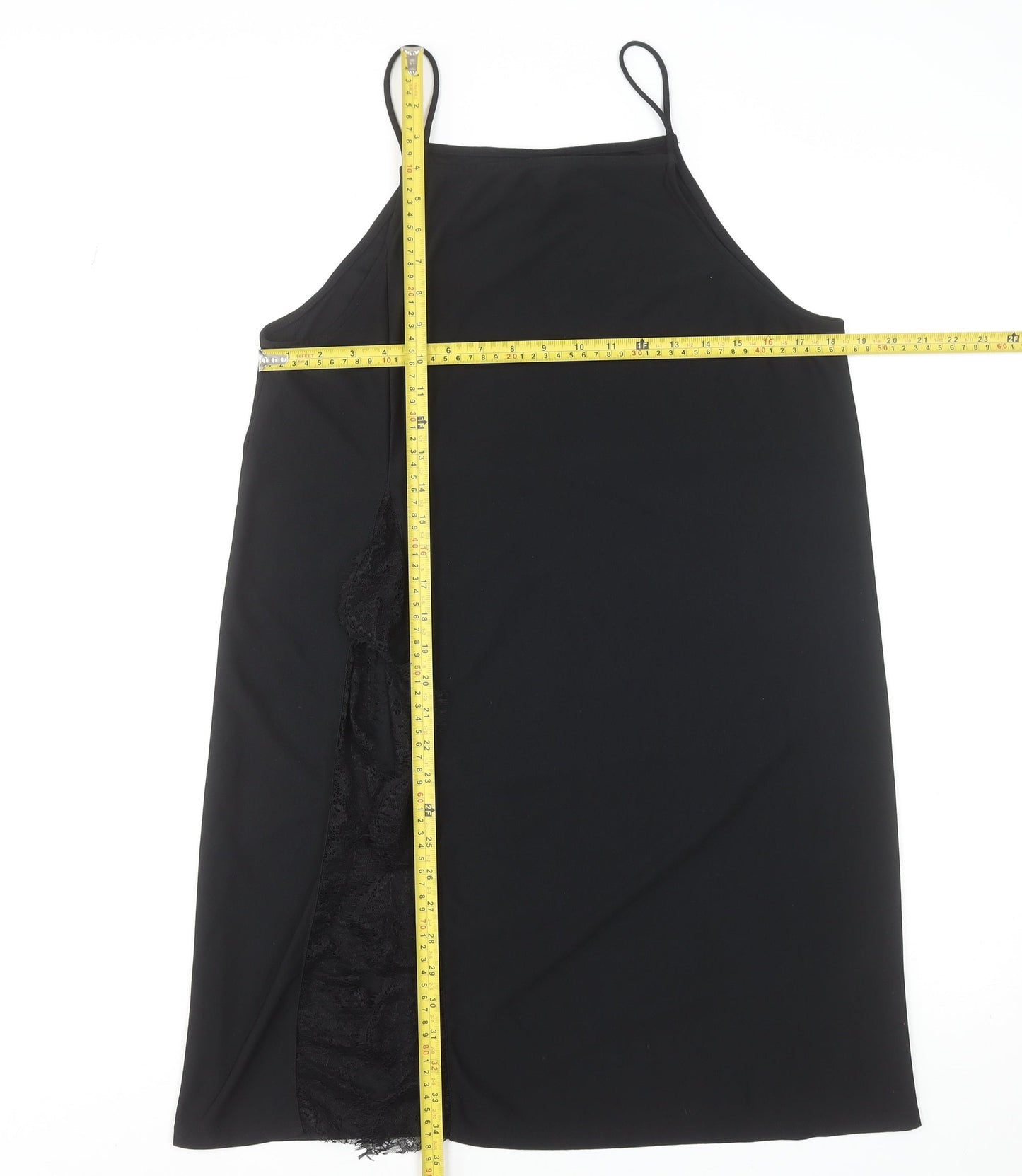 ASOS Women’s Black Size 14 Slip Dress with Lace Detail