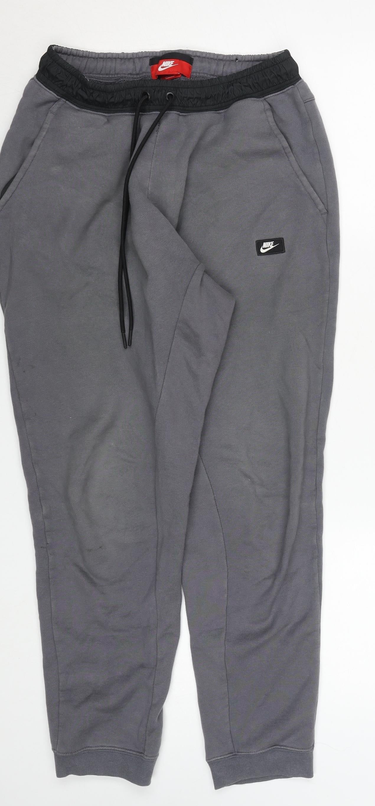 Nike Men's Grey Jogger Trousers M Fleece Regular Fit Activewear