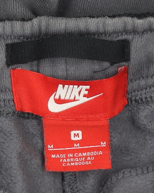Nike Men's Grey Jogger Trousers M Fleece Regular Fit Activewear
