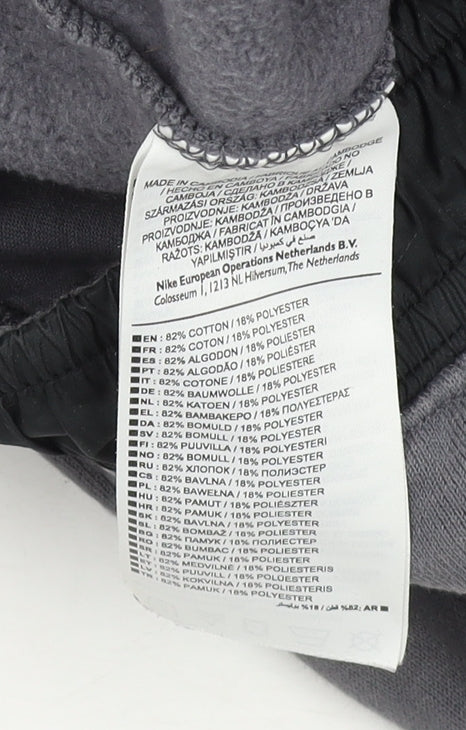 Nike Men's Grey Jogger Trousers M Fleece Regular Fit Activewear