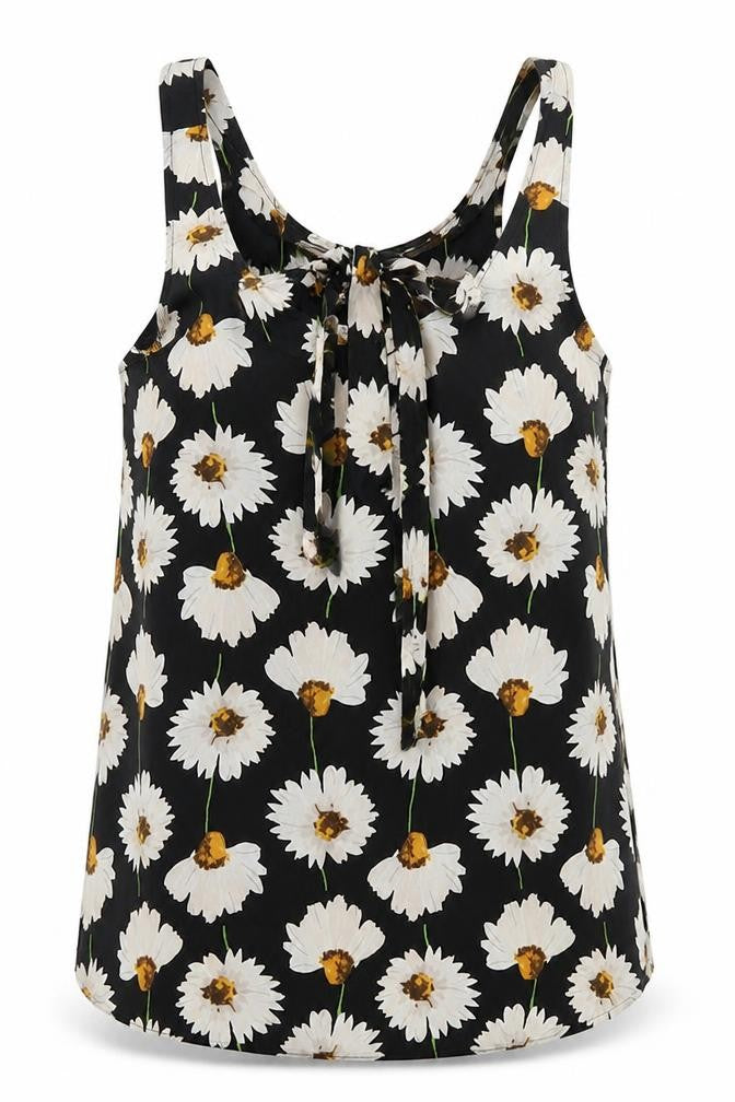 Dorothy Perkins Women Black Floral Halter Camisole Top Size 10