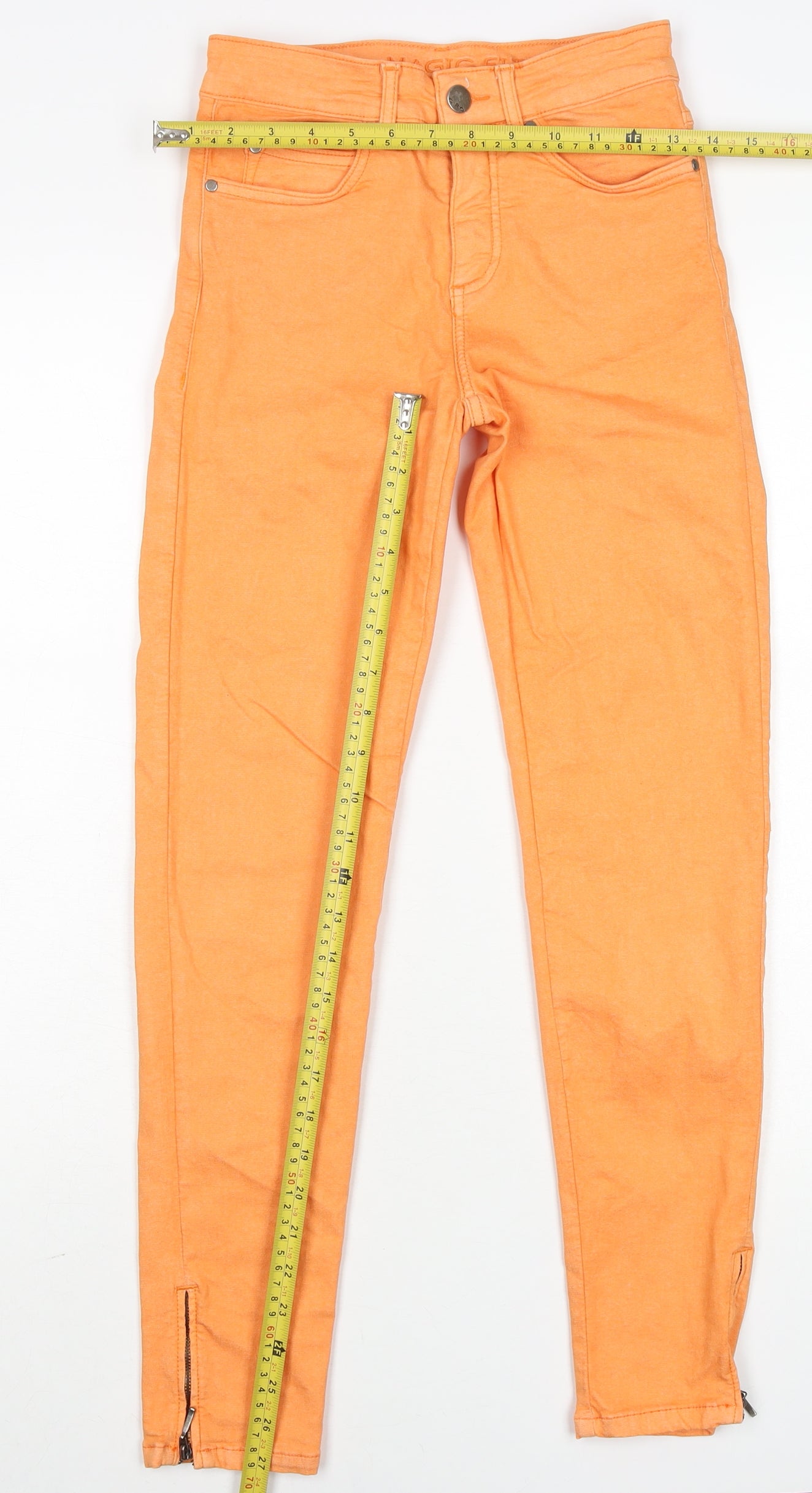 G-Star Raw Women's Orange Skinny Jeans Size 6 Mid Rise Stretch