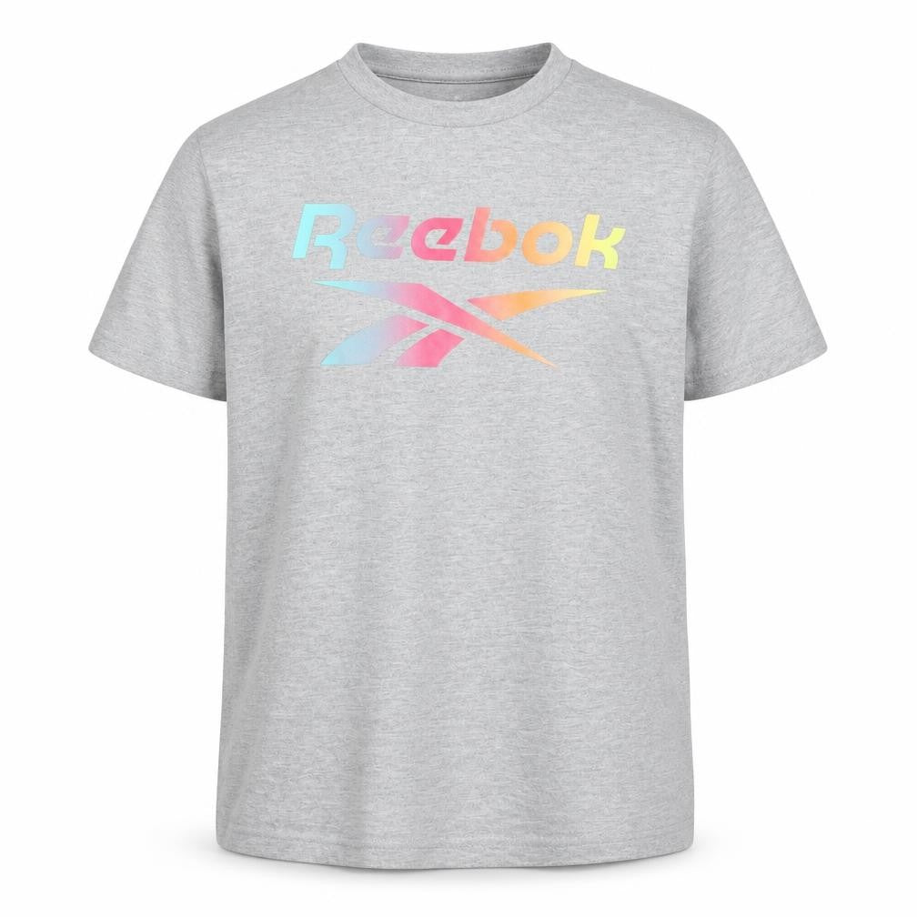 Reebok Girls Grey Logo T-Shirt 11-12 Years Lightweight Cotton Blend