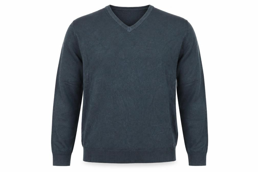 Marks and Spencer Mens Blue Acrylic V-Neck Jumper Size L