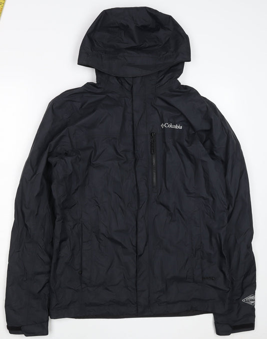 Columbia Men's Black Waterproof Hooded Rain Jacket M