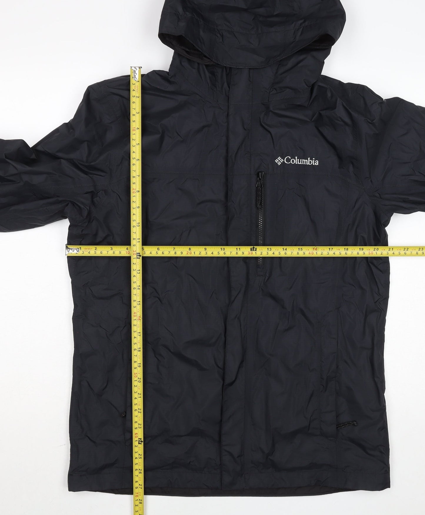 Columbia Men's Black Waterproof Hooded Rain Jacket M