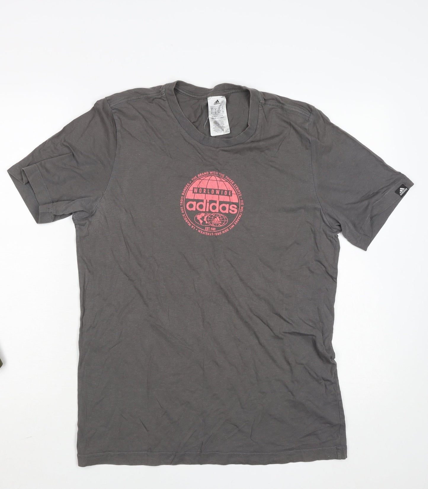 Mens UK Size S adidas Grey  Cotton T-Shirt