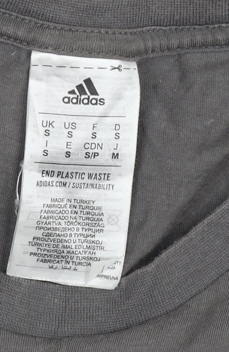 Mens UK Size S adidas Grey  Cotton T-Shirt