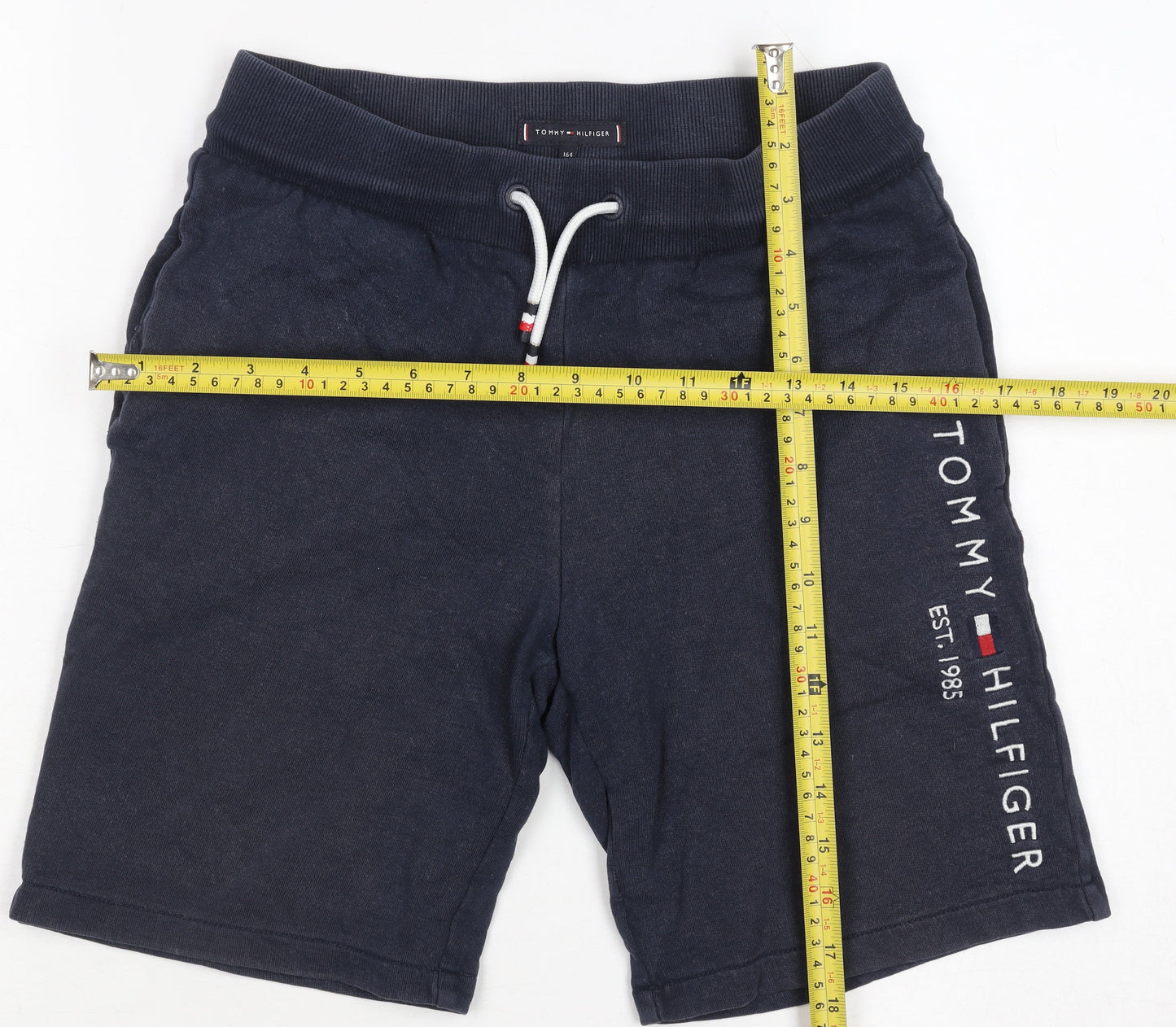 Tommy Hilfiger Boys Navy Sweat Shorts 13-14 Years Drawstring Waist