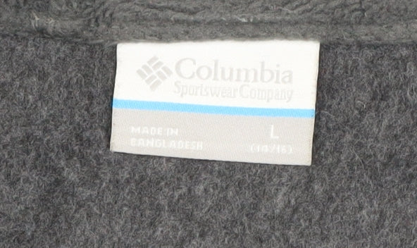 Columbia Men's Grey L Windbreaker Fleece Hooded Jacket Outdoor